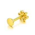 18K Gold Flower Labret with VVS D Color Lab Diamond