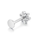 18K Gold Flower Labret with VVS D Color Lab Diamond