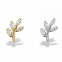 18K Gold Leaf Marquise Natural Diamond Stud (Right & Left)