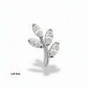18K Gold Leaf Marquise Natural Diamond Stud (Right & Left)