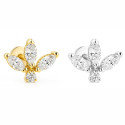18K Gold Lotus Labret with VVS D Color Lab Diamonds