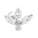 18K Gold Lotus Labret with VVS D Color Lab Diamonds