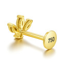 18K Gold Lotus Labret with VVS D Color Lab Diamonds