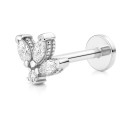 18K Gold Lotus Labret with VVS D Color Lab Diamonds
