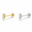 18K Gold Marquise Diamond Stud (3mm & 4mm)