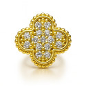 18K Yellow Gold Quatrefoil Diamond Stud – Internally Threaded (Sold Per Piece)