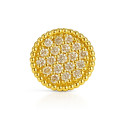 18K Yellow Gold Pavé Diamond Sun Stud – Internally Threaded (Sold Per Piece)
