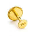 18K Yellow Gold Pavé Diamond Sun Stud – Internally Threaded (Sold Per Piece)