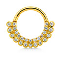 18K Gold Diamond-Set Hinged Ring with VVS Lab Diamonds