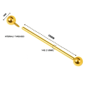18K Yellow Gold Industrial Barbell Piercing – 38mm, 14G 