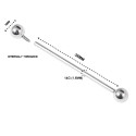 18K White Gold Industrial Barbell Piercing – 38mm, 14G