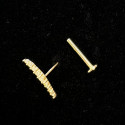 14K Solid Gold 18G Threadless Push Pin Flat Back 9CZ Arch Stud