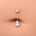 14K Solid Gold Water Drop Belly Piercing Jewelry 14G 10MM