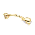 14K Solid Gold Water Drop Belly Piercing Jewelry 14G 10MM