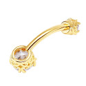 14K Solid Gold Crown Belly Piercing Jewelry 14G 10MM