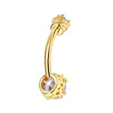 14K Solid Gold Crown Belly Piercing Jewelry 14G 10MM