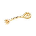 14K Solid Gold Pear Shape Belly Piercing Jewelry 14G 10MM