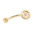 14K Solid Gold Sun Belly Piercing Jewelry 14G 10MM