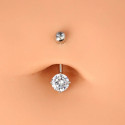 14K Solid White Gold Round Shape Belly Piercing Jewelry 14G 10MM