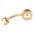 14K Solid Gold Round Belly Piercing Jewelry 14G 10MM