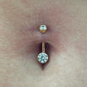 14K Solid Gold Round Belly Piercing Jewelry 14G 10MM