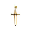 14K Solid Gold 18G Threadless Push Pin Flat Back Dager Stud