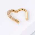 14K Solid Gold Right Ear Daith Piercing Heart Shape 16G 10MM