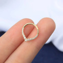 14K Solid Gold Daith & Septum Drop Shape Piercing Hoop 16G 8MM