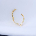 14K Solid Gold Daith & Septum Drop Shape Piercing Hoop 16G 8MM