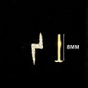 14K Solid Gold 18G Threadless Push Pin Flat Back Lightning Bolt Stud