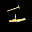 14K Solid Gold 18G Threadless Push Pin Flat Back Lightning Bolt Stud