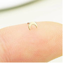 14K Solid Gold 18G Threadless Push Pin Flat Back Moon Stud