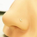 14K Solid Gold 18G Threadless Push Pin Flat Back Moon Stud