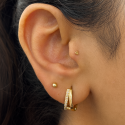18K Solid Gold 18G Threadless Push Pin Flat Back Trinity Stud