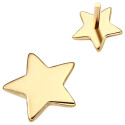 14K Solid Gold 18G Threadless Push Pin Flat Back Star Stud