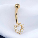 14K Solid Gold Heart Belly Button Ring