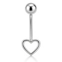 14K Solid Gold Heart Belly Piercing Jewelry – Internal Threaded