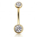14K Solid Gold Cubic Zirconia Belly Piercing Jewelry – Internal Threaded
