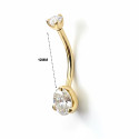 18K Gold Belly Curve with Double Round D Color Moissanite
