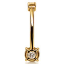 Elegant 18K Gold Belly Piercing with VS Diamonds