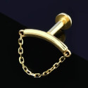 Solid Gold 18G Push Pin Lock Hidden Helix Piercing Jewelry