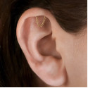 Solid Gold 18G Push Pin Lock Hidden Helix Piercing Jewelry