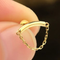 Solid Gold 18G Push Pin Lock Hidden Helix Piercing Jewelry