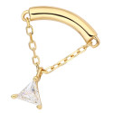 Trinity Dangle Chain – Hidden Helix Piercing in 14K Gold