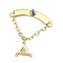 Trinity Dangle Chain – Hidden Helix Piercing in 14K Gold