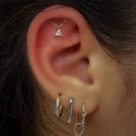 Trinity Dangle Chain – Hidden Helix Piercing in 14K Gold