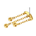 Triple Drop Chain – Hidden Helix Piercing in 14K Gold with 18K Back Post (18G Threadless)