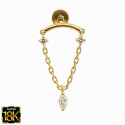 18K Yellow Gold Hidden Helix Piercing with Certified Lab-Grown Diamonds