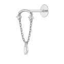 18K White Gold Hidden Helix Piercing with Certified Lab-Grown Diamonds