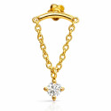 18K Yellow Gold Hidden Helix Chain Stud with Natural Diamond